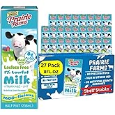 Prairie Farms Lactose Free Milk, Shelf Stable 1% Low Fat Milk Boxes Vitamin D, Gluten Free, Ultra Pasteurized (UHT), Kosher - 8oz. (27 Pack)