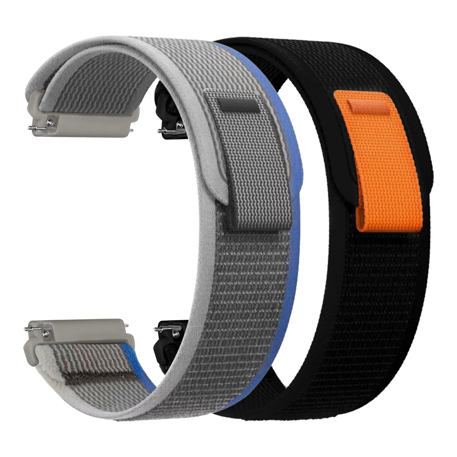 CeiBand 2Pack 22mm Nylon Strap for Amazfit Bip 6/Bip 5/GTR 4/3 Pro/3/2e/2, Nylon Sports Watch Straps Men Women, Replacement Bracelet Compatible with Amazfit Cheetah/Balance - Black/Grey