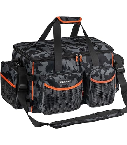 Handor Waterproof Fishing Tackle Bag, Large Saltwater Resistant Storage, 1000D PVC Material, Holds 3600 3700 Trays (Black and Purple, Large Bag) : Sports & Outdoors