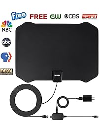 TV Antenna, ZetHot 50 to 70 Mile Range Amplified Indoor TV Antenna with Advanced Amplifier Signal Booster and 16.5FT Coax Cable for Digital Freeview, Premium Materials for Performance