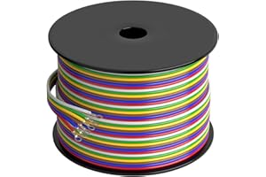 OTOMO Enough Long 120' 14/6 Bonded Extension Trailer Wiring Cable, CCA SAE J1128 Harness Trailer Color-Coded Primary Wire Spools for Trailer RV Camper Towing Boat - Green/Yellow/Brown/White/Red/Bule