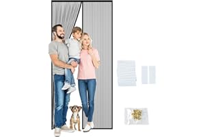 ZB.SOAR Magnetic Screen Door, Fit for Door Size:Around 36” x 82“,39 x 83 Inch Self Seeling Door Screen,Keep Bugs Out Screen Door, Let Cool Breeze in, Pet and Kid Friendly, Works with Various Doors