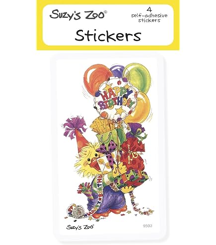 Suzy's Zoo Stickers: 2 Sheets Multiple Characters Congratulations