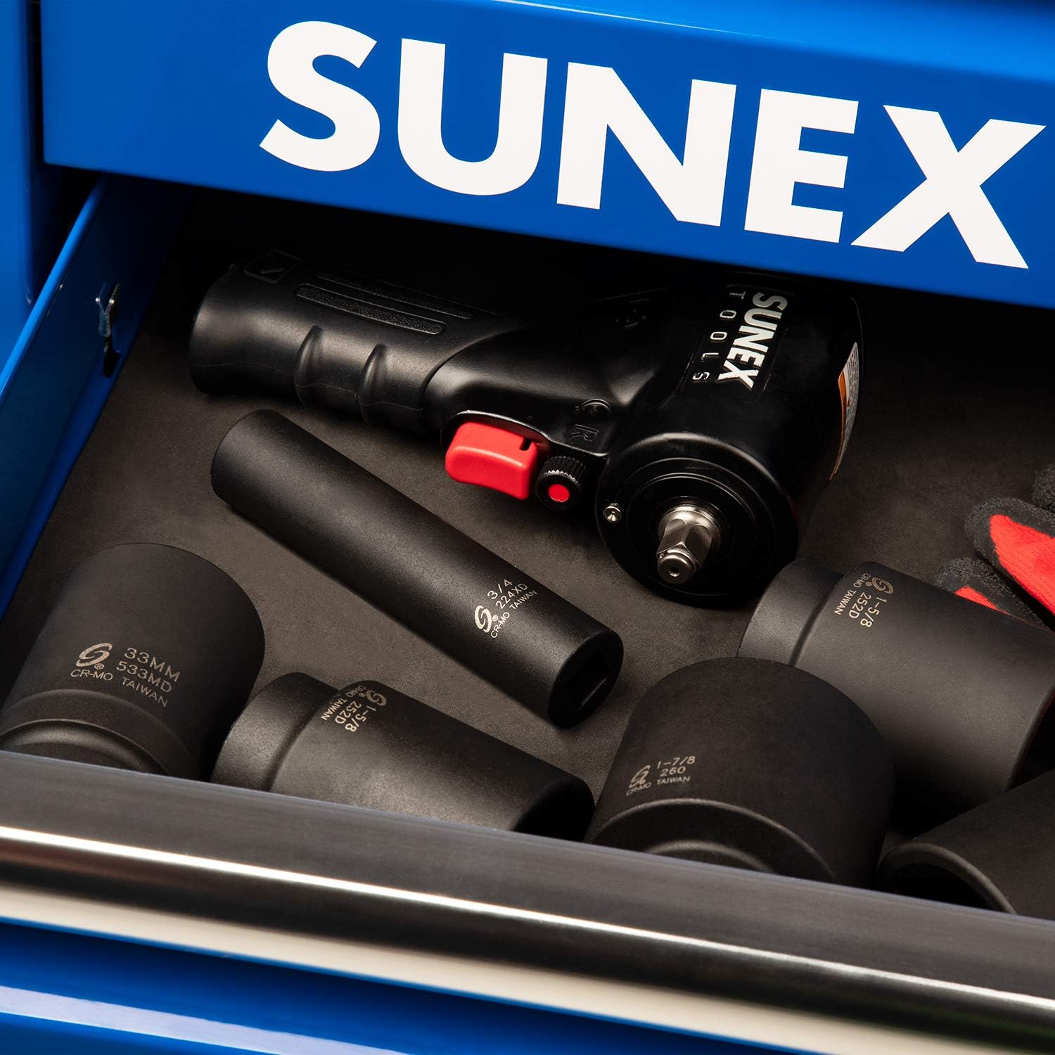 Sunex 224XD, 1/2 Inch Drive, 3/4 Inch Extra Long Deep, Impact Socket, Cr-Mo Alloy Steel, Radius Corner Design, Dual Size Markings: Home Improvement