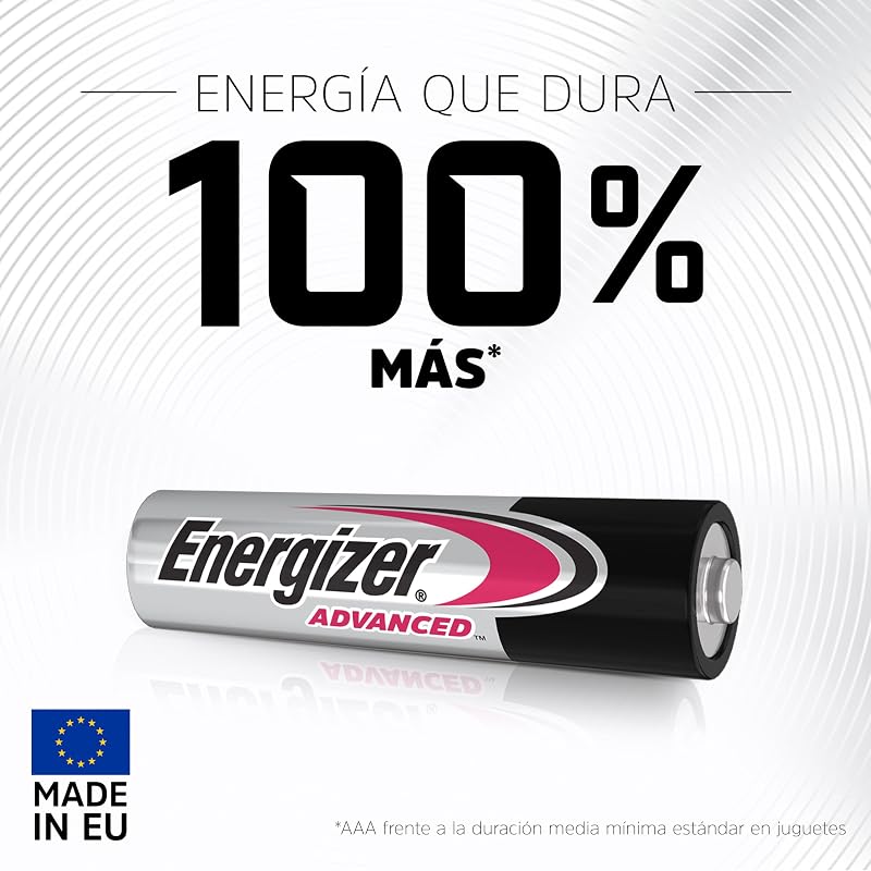 Energizer Advanced 1.5V AAA Alkaline Batteries - 24 Pack Longa Vida, Baterias de Alta Potência