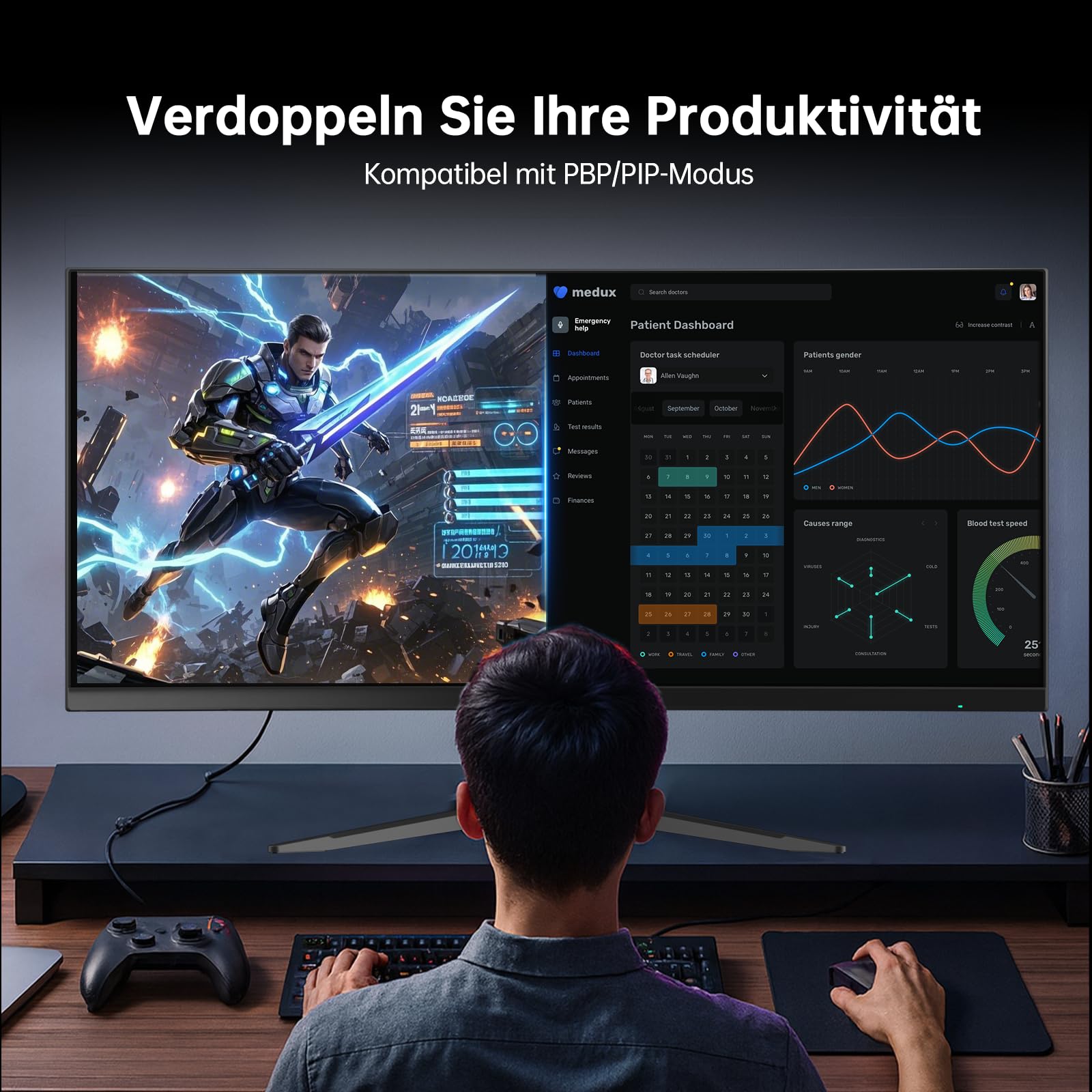 KTC Ultrawide Curved Monitor 34 Zoll, UWQHD (3440 x 1440) 180Hz Gaming Monitor, Adaptive Sync, 21:9 VA Panel 1500R, 1ms MPRT, HDR 10, Verstellbarer Ständer, 2 x DP 1.4, 2 x HDMI 2.0, H34S18S 8