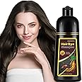 Natural Black Tea Hair Dye Shampoo 3-in-1, 100% Gray Hair Coverage in Minutes, Hair Instant Dye Shampoo for Women Men, Plant Based Hair Color Shampoo with Conditioner, Champu Con Tinte Para Canas