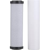 Watts Premier LCV 2-Stage Filter Kit Sediment and Carbon Block 2-Pack | NSF-Certified Reduces Chlorine VOCs Lead Fits WP-2 WP-5Sv Reverse Osmosis Under Sink Countertop and RV Camper Use