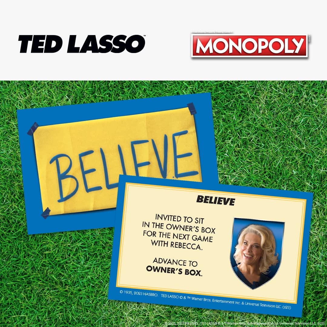 Monopoly Ted Lasso | Officially Licensed Board Collectible Board Game | Play as Believe Sign, Goldfish, Tea up, Ted’s Visor and More | Based On Popular Comedy Series