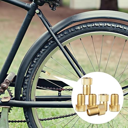 2pcs Presta to Schrader Brass Bike Bicycle Valve Adaptor with Seal - Main Image