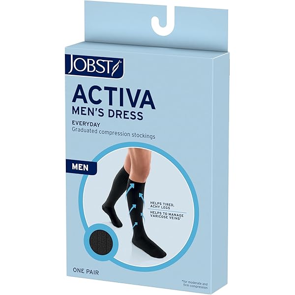 Therafirm Men's Moderate Compression Socks - 20-30mmHg, Black, Dress Socks For Circulation & Comfort | Tired Leg Relief, Office & Travel