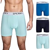 Sperry 3-Pack Mens Quick Dry Performance Mesh Boxer Briefs – Moisture Wicking, Cooling, Breathable Nylon Mens Athletic Boxers