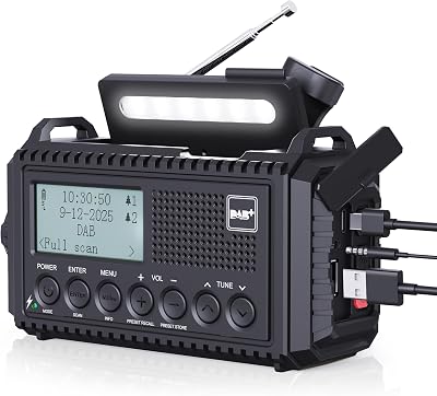 ROCAM DAB+/DAB/FM Wind Up Solar Radio 5000mAh LCD LED Reading Lamp