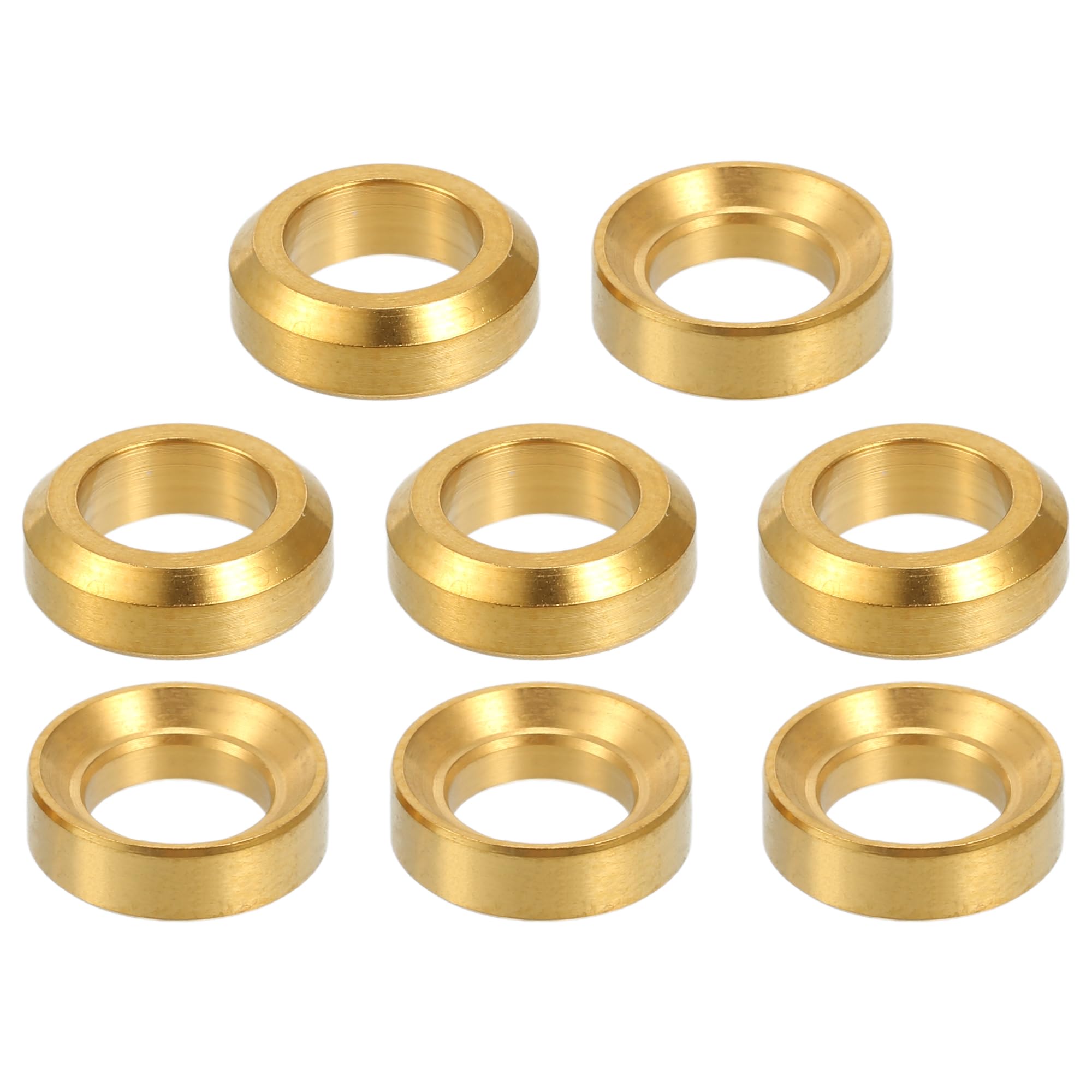 Partuto 8 Pcs M6x5.5 Universal Bicycle Bolt Brake Screw Washer - Gold Tone