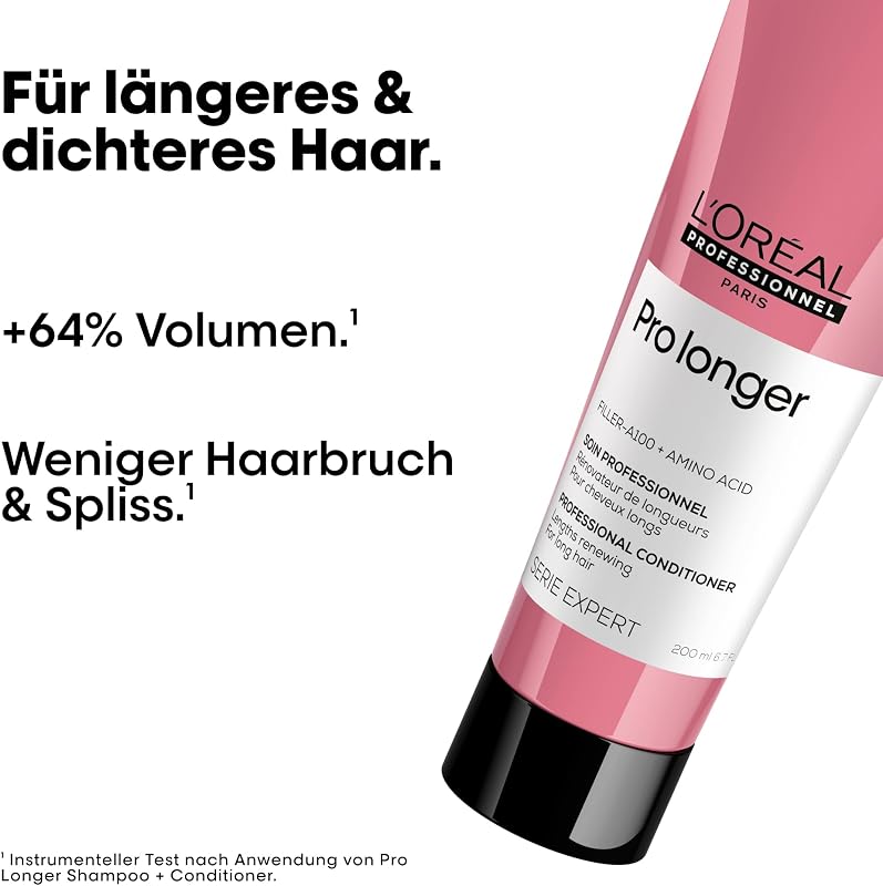 L'Oréal Professionnel Stärkende Spülung für langes und dünnes Haar, Mit Filler A-100 & Aminosäuren, Serie Expert, Pro Longer Conditioner, 200 ml