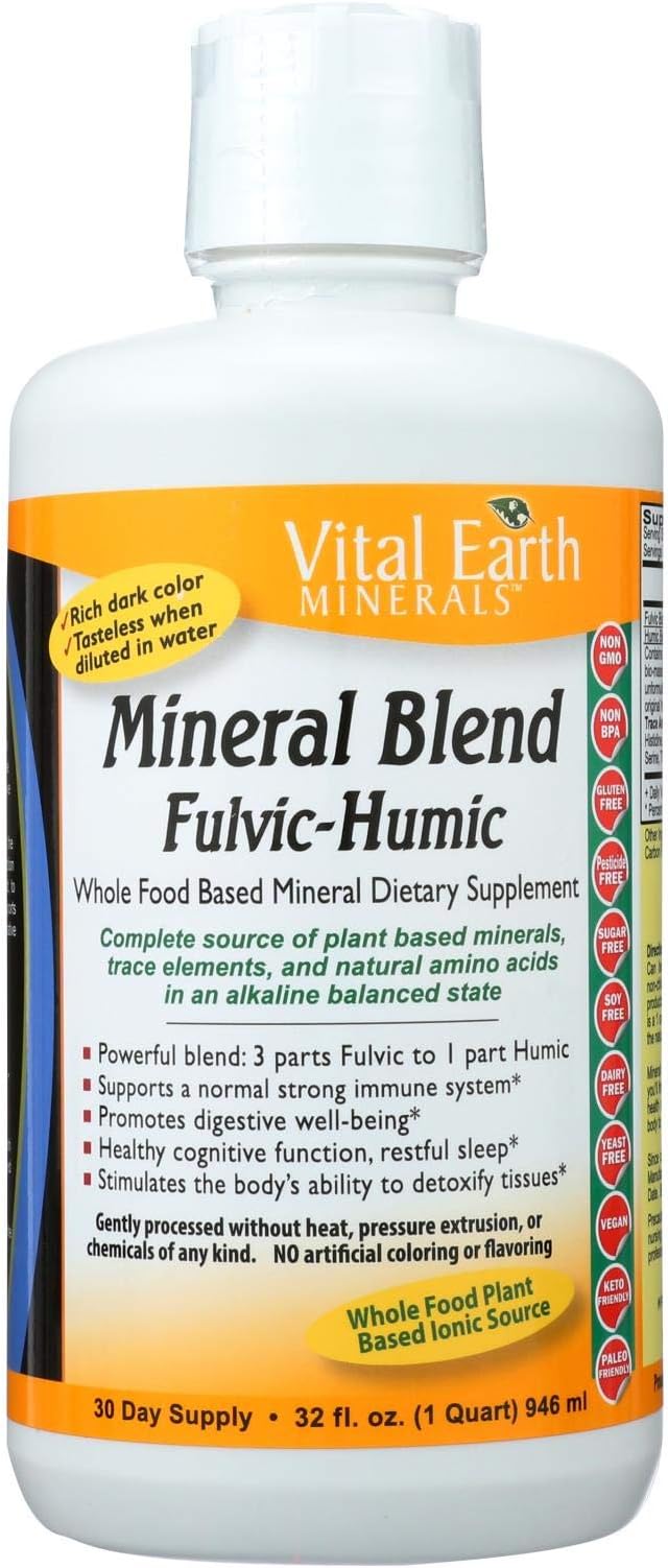 Vital Earth Minerals Mineral Blend Fulvic-Humic 32 Fl Oz - Mineral Rich Formula