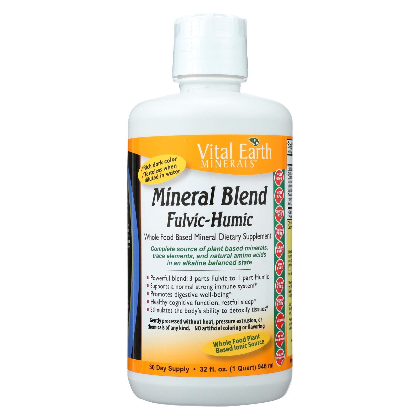 Vital Earth Minerals Mineral Blend Fulvic-Humic, 32 Fluid Ounce