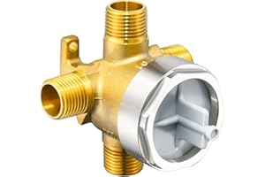 RJDIBAN R11000 Rough-In Valve for D 3-Setting or 6-Setting Shower Diverter Faucet, Compatible With D 3 Way or 6 Way Trim Kits, Brass Construction