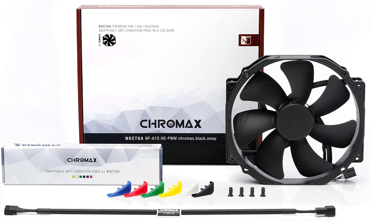 Noctua NF-A15 HS-PWM chromax.black.swap, Premium Quiet Fan, 4-Pin (140mm, Black), nero, 140x150x25 mm - Image 3