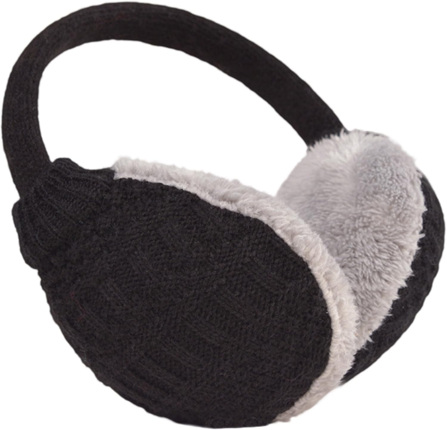 Knolee Unisex Knitting EarMuffs Faux Furry Earwarmer Winter Outdoor EarMuffs, Black at  Women’s Clothing store