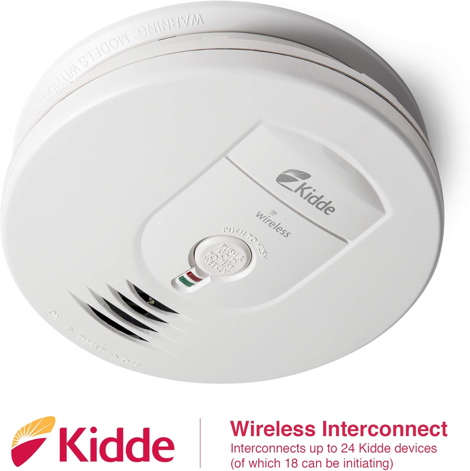 Kidde 21026044 Wireless Interconnect Battery Operated Smoke Detector Alarm | - - 