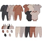 MAMIMAKA Newborn Layette Gift Set 23-Piece Baby Bodysuits Infant Outfits Essentials and Accessories 0-12 Months