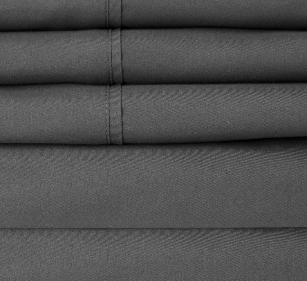 Sweet Home Collection Queen Sheets-6 Piece 1500 Thread Count Fine Brushed Microfiber Deep Pocket Set-EXTRA PILLOW CASES, VALUE, Gray: Home & Kitchen