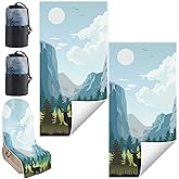 OBUSATT 2 Pack Car Seat Towel Covers with Storage Bag Seat Cover Protector Athletic Running Towel Sweat Washable Cover Gift for Car Outdoor Sport Activities Gym Workout 63x32 in, National Parks