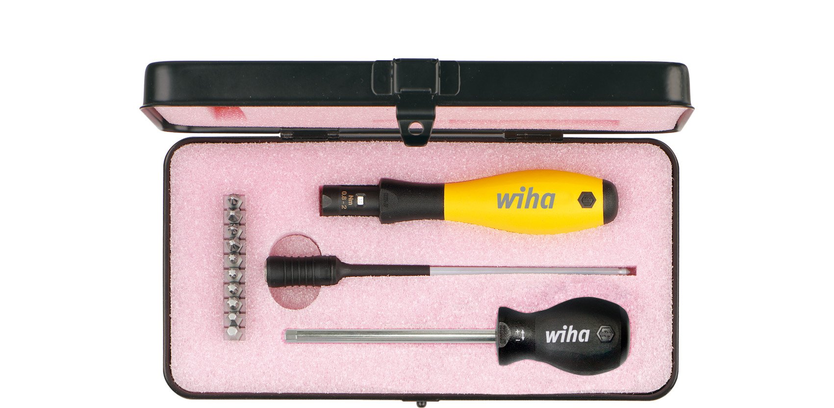 Wiha 2882S10 "-S" Flat/PH/PZ/Torx ESD Torque Screwdriver Set, Multi-Colour, 0.5-2 N m