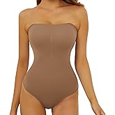 SLLIE Strapless Bodysuit for Women Tummy Control Thong Seamless Body Suit Backless Body Shaper Shapewear