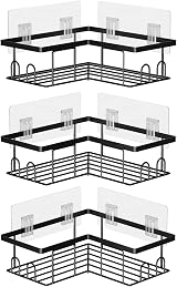 UUlioyer Corner Shower Caddy 3-Pack Black Rustproof No-Drill Shelf view 1