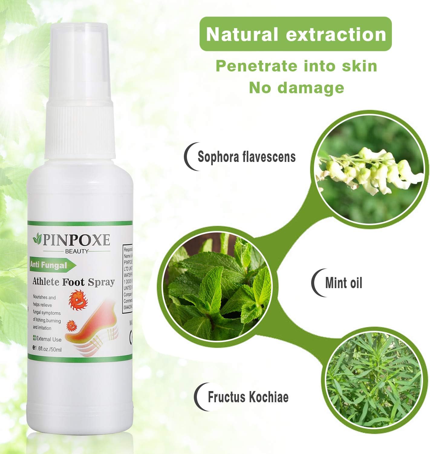 Foot Spray, Natural formula, Athletes Foot, Ringworm, Jock Itch and Foot Infections. Effectively Soothes in Minutes-Fights Against: Health & Personal Care