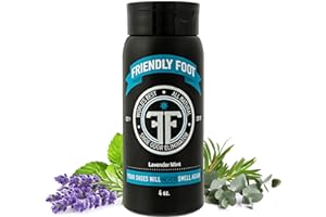 Friendly Foot Powder - Natural Foot and Shoe Deodorizer Powder Extra Strength - Travel Size Shoe Freshener & Foot Deodorant for Smelly & Sweaty Feet - Lavender and Mint Scented Shoe Odor Eliminator