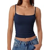 Avidlove Tank Tops for Women Square Neck Spaghetti Strap Double Lined Y2K Going Out Camisole Top