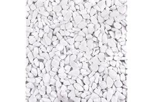 Ausluru 5lb River Rocks Polished Sand for Plants Garden, Decorative Pebbles Ideal for Fish Tank, Vases, Succulents, Crafting, Home Decor and Garden Landscaping, Snow White(0.2-0.3”)