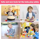 Eophmi Wooden Baby Maracas 4 Pcs Colorful Shakers Sensory Musical Instrument view 5