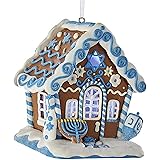 Kurt Adler Gingerbread Led Hanukkah House Ornament