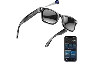 hellibito AI Smart Camera Glasses for Men Women, 4K Photography,1080P HD Video Recording,Real-Time Translation, Open-Ear Audio,Voice Assistant, Lightweight,Sunglasses