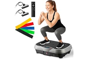 ALSO GO Vibration Plate Exercise Machine, 3 Workout Modes & 120-Level Vibration Platform for Weight Loss/Lymphatic Drainage, 400lbs Capacity Vibration Board with Resistance Bands for Full Body Workout