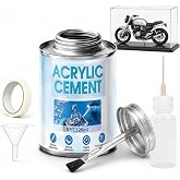WANJAO 120ML Acrylic Glue with Tools, Repair &amp; Assembly of Acrylic Sheet | Acrylic Cement with Applicator Bottle Precise Application Rapid Cure Seamless Blending with Needle Syringe（Thin Texture）