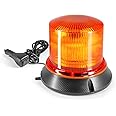 Agrieyes Magnetic Beacon Light, 5.1" Amber Safety Warning Lights for Trucks, 8 Modes LED Flashing Emergency Strobe Lights for Caution Hazard Trailer Snow Plow Postal Car Bus Vehicles, IP67 Waterproof