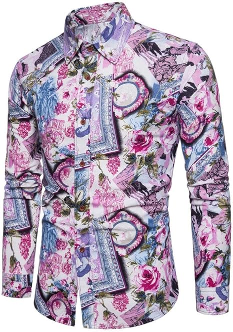 Halloween Hemd Herren Langarm - Blutspritzer Design Gruselhemd | Lustiges Partyhemd Slim Fit