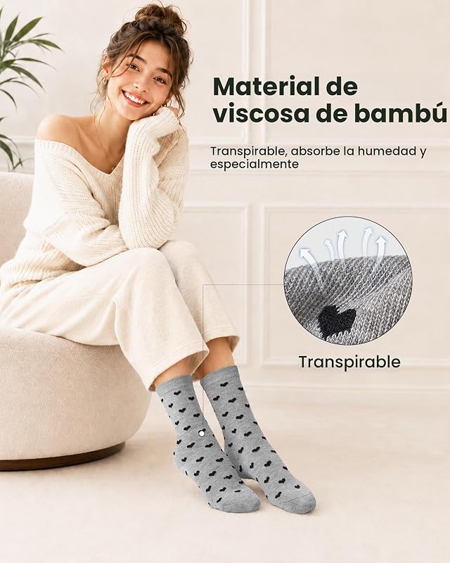 Presente de Meias de Bambu para Mulher 10|20 Pares de Corações e Riscas