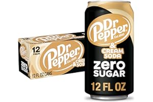 DR PEPPER and Cream Soda Zero Sugar, 12 fl oz cans, 12 pack