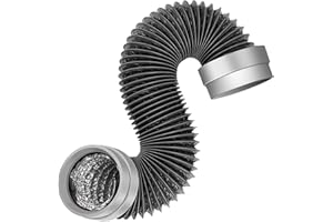 MATEWORK 5FT Dryer Vent Hose 4 Inch, 6-Layer Heavy Duty Aluminum Flexible Dryer Duct with Rubber Seal Connectors, Easy-Install Heat Resistant Dryer Exhaust Hose for Tight Spaces, Universal Dryer Hose Vent Kit
