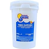 In The Swim 3 inch 5-in-1 Super Multi-Tabs – Swimming Pool Sanitizer – Chlorine - Algaecide - Stabilizer - Clarifier - 48 Pounds