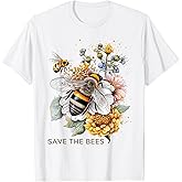 Save The Bees on Flowers Pollinators Love Bees T-Shirt