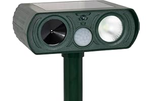 FEARLEFT Upgraded Solar Ultrasonic Animal Repellent, Keep Animals Out of Yard, Deer Deterrent Garden