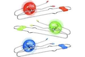 Jishi Retro Magic Rail Twirler 3Pcs Light Up Glow Magnetic Gyro Wheel, Kids Classic Vintage Trick Yoyo Sensory Fidget Toys, Cool Unique Nostalgia Gifts Fun Stocking Stuffers for 3+ Year Old Boys Girls