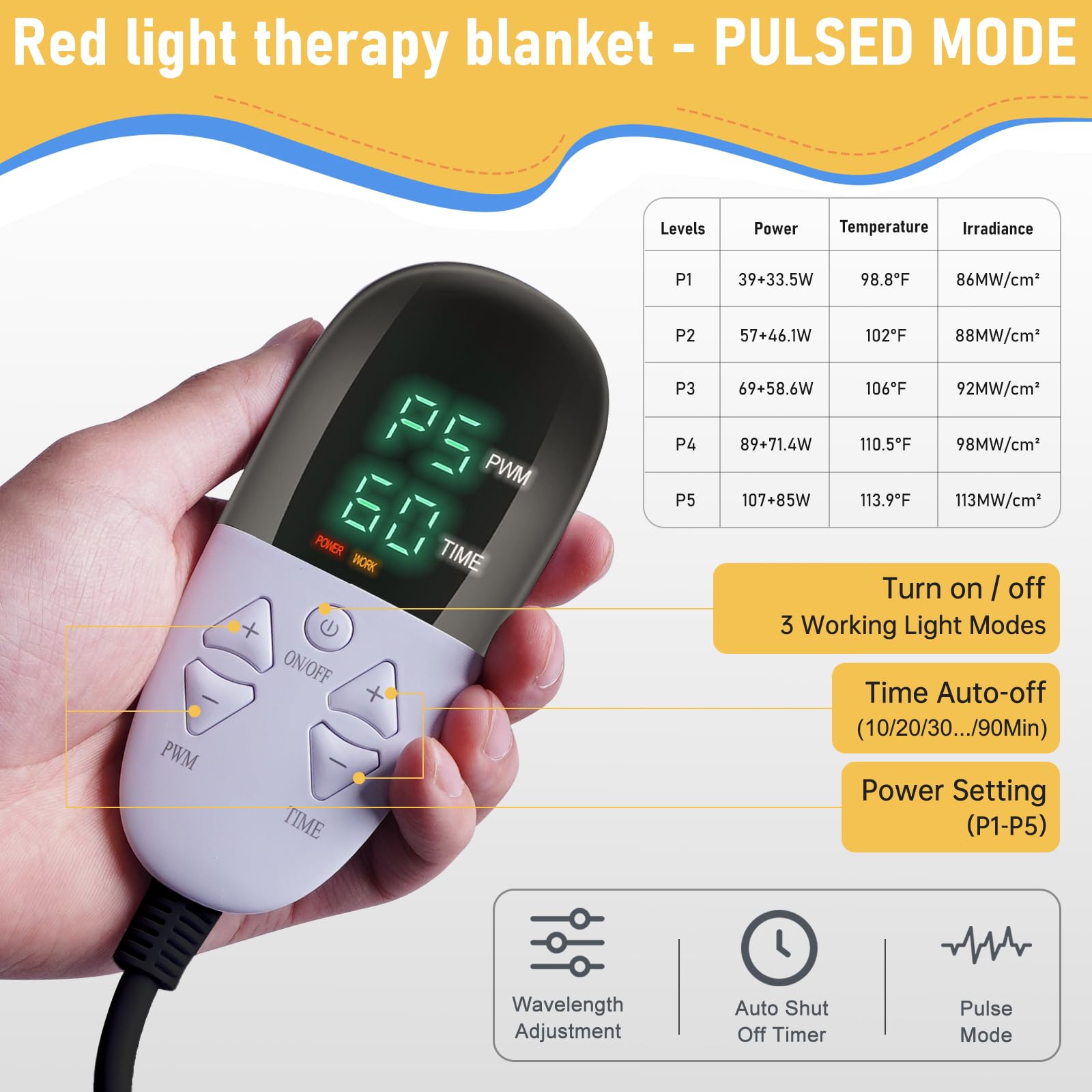 Kaoudt 2025 New Dual Wavelength LED Beads 660nm&850nm Red Light Therapy Mat Full Body Used to Relieve Pain 71''x 33''（Black）